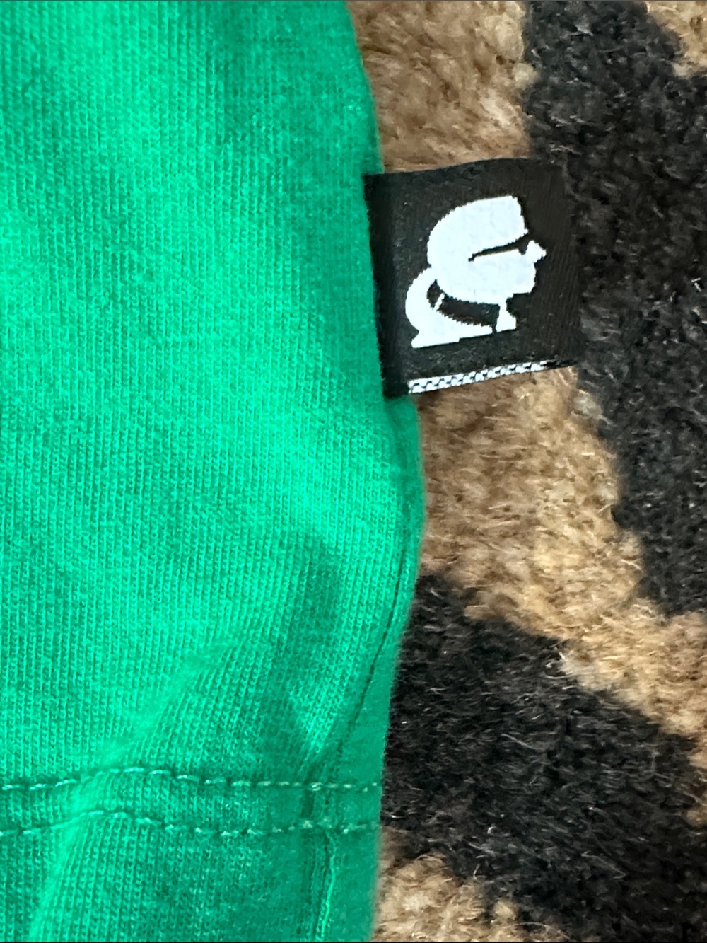Karl Lagerfeld Bright Green Rhinestone Logo TShirt • Size M • NWOT - Picture 5 of 10